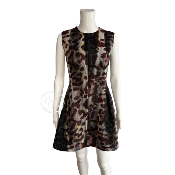 CHRISTIAN DIOR Animal Print Mini Dress A Line Fit and Flare Leopard Cheetah 2 - Picture 10 of 16